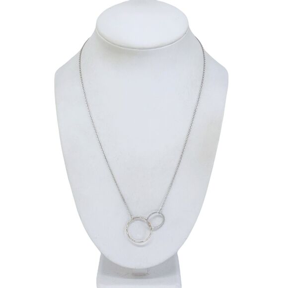 Vintage Silver Double Circle Necklace - Picture 1 of 4
